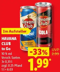 Lidl HAVANA CLUB to Go Angebot