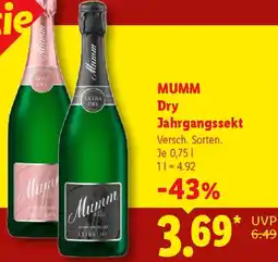 Lidl MUMM Dry Jahrgangssekt Angebot