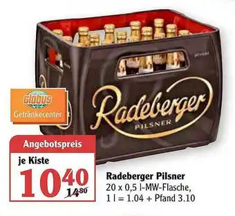 Globus Radeberger Pilsner 20x0,5L Angebot