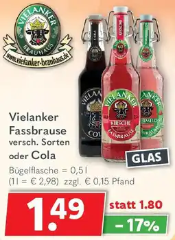 Getränkeland Vielanker Fassbrause oder Cola Angebot