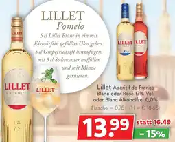 Getränkeland Lillet Aperitif de France Blanc oder Rosé Angebot