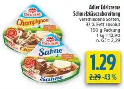 diska Adler Edelcreme Schmelzkäse Zubereitung Angebot
