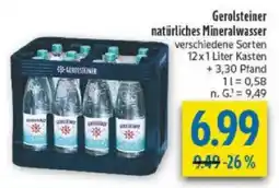 diska Gerolsteiner natürliches Mineralwasser Angebot