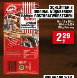 Handelshof Schlütter's Original Nürnberger Rostbratwürstchen Angebot