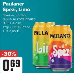 Logo Getränkemarkt Paulaner Spezi, Limo Angebot