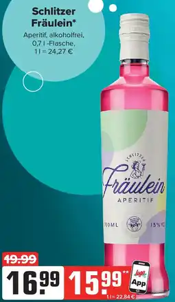 Logo Getränkemarkt Schlitzer Fräulein Aperitif Angebot