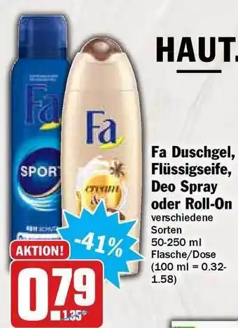 Hit Fa Duschgel, Flüssigseife, Deo Spray Oder Roll-on Angebot