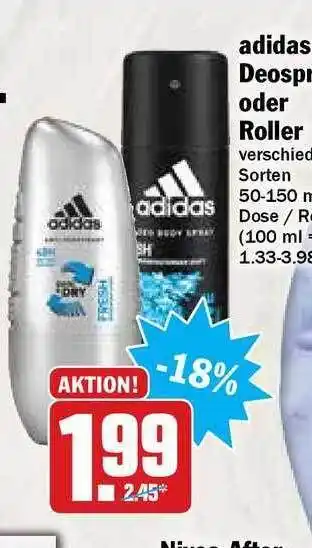 Hit Adidas Deospray Oder Roller Angebot