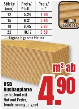 B1 Discount Baumarkt OSB Ausbauplatte Angebot