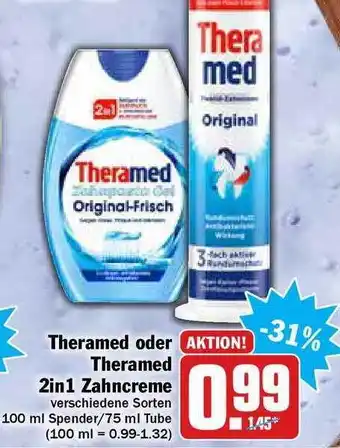 Hit Theramed Oder Theramed 2in1 Zahncreme Angebot