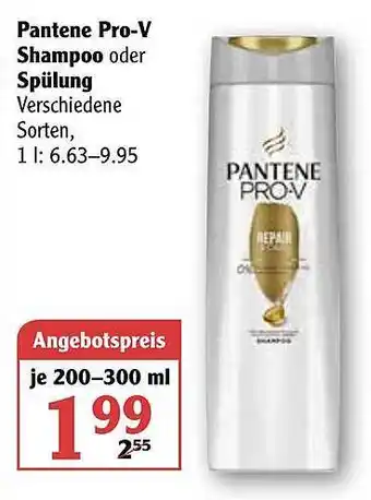 Globus Pantene Pro-v Shampoo Oder Spülung 200-300ml Angebot