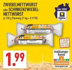 Marktkauf ZWIEBELMETTWURST oder SCHINKENZWIEBELMETTWURST Angebot