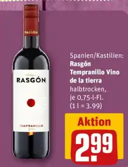 nahkauf Rasgón Tempranillo Vino de la tierra Angebot