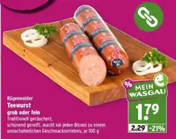 Wasgau Rügenwalder Teewurst Angebot