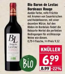 Wasgau Bio Baron de Lestac Bordeaux Rouge Angebot
