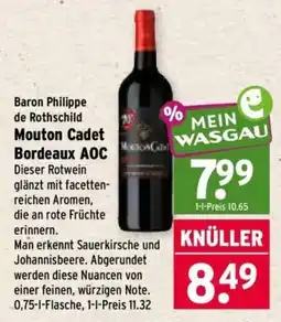 Wasgau Baron Philippe de Rothschild Mouton Cadet Bordeaux AOC Angebot