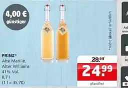 Getränke Quelle PRINZ* Alte Marille, Alter Williams Angebot