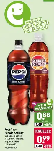 Wasgau Pepsi Zero Zucker Angebot