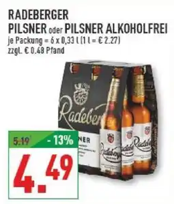 Marktkauf RADEBERGER PILSNER oder PILSNER ALKOHOLFREI Angebot