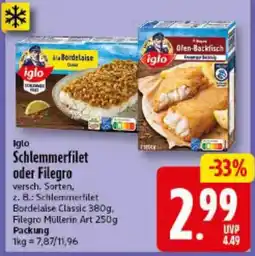 Elli Markt Iglo Schlemmerfilet oder Filegro Angebot