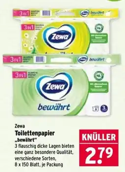 Wasgau Zewa Toilettenpapier „bewährt“ Angebot