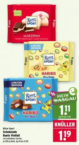 Wasgau Ritter Sport Schokolade Bunte Vielfalt Angebot