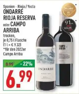 Marktkauf ONDARRE RIOJA RESERVA Angebot