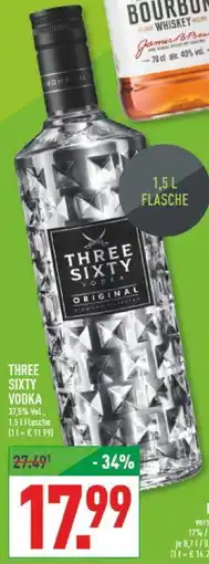 Marktkauf THREE SIXTY VODKA Angebot