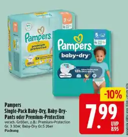 Elli Markt Pampers Single-Pack Baby-Dry, Baby-Dry-Pants oder Premium-Protection Angebot