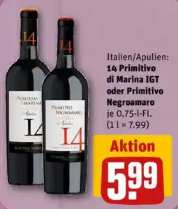 nahkauf 14 Primitivo di Marina IGT oder Primitivo Negroamaro Angebot
