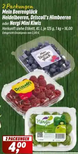 Simmel Mein Beerenglück Heidelbeeren, Driscoll's Himbeeren oder Nergi Mini Kiwis Angebot
