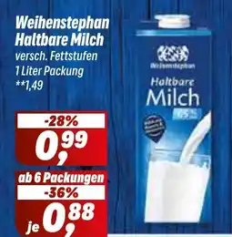Simmel Weihenstephan Haltbare Milch Angebot