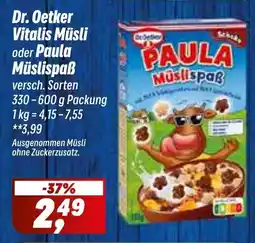 Simmel Dr. Oetker Vitalis Müsli oder Paula Müslispaß Angebot