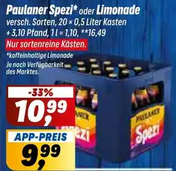 Simmel Paulaner Spezi oder Limonade Angebot