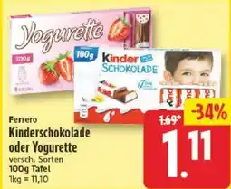 NP Discount Ferrero Kinderschokolade oder Yogurette Angebot