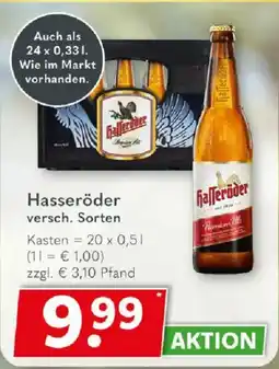 Getränkeland Hasseröder versch. Sorten Angebot