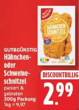NP Discount GUT&GÜNSTIG Hähnchen- oder Schweine-schnitzel Angebot