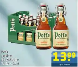 Getränke Arena Pott's Landbier Angebot