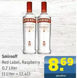 Getränke Arena Smirnoff Red Label, Raspberry Angebot
