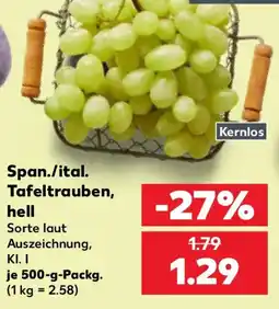 Kaufland Span./ital. Tafeltrauben, hell Angebot