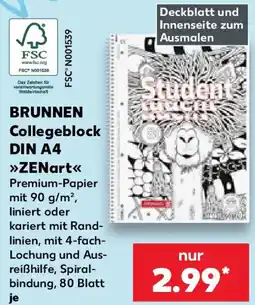 Kaufland BRUNNEN Collegeblock DIN A4 ZENart Angebot