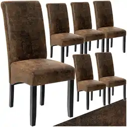 Netto Marken-Discount tectake Esszimmerstuhl, gepolstert mit Kunstlederbezug, massive Holzbeine, 44 x 63 x 106 cm Angebot