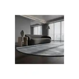 Netto Marken-Discount Kurzflorteppich Waschbar LECH, einfarbig, Silber, Ø 160 cm Angebot