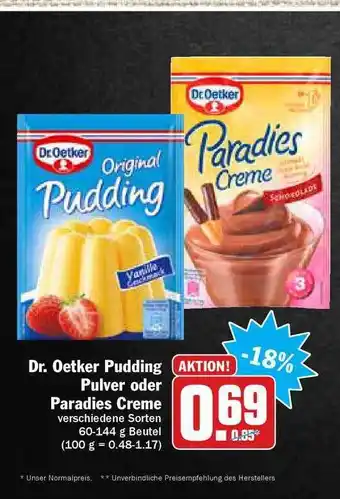 Hit Dr Oetker Pudding Pulver Oder Paradies Creme Angebot