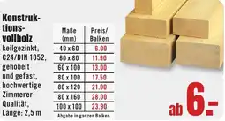 B1 Discount Baumarkt Konstruktionsvollholz Angebot