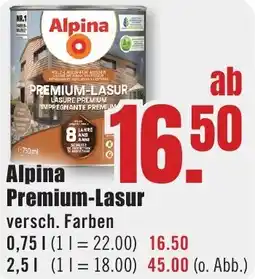 B1 Discount Baumarkt Alpina Premium-Lasur Angebot