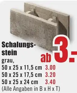 B1 Discount Baumarkt Schalungsstein Angebot