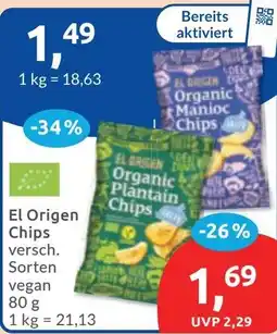 Budni El Origen Chips vegan Angebot