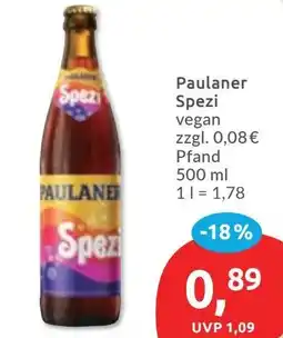 Budni Paulaner Spezi vegan Angebot