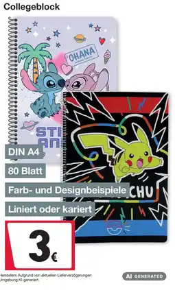 Woolworth Collegeblock Angebot